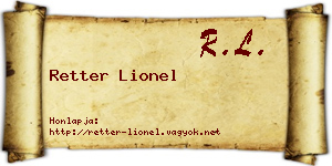Retter Lionel névjegykártya